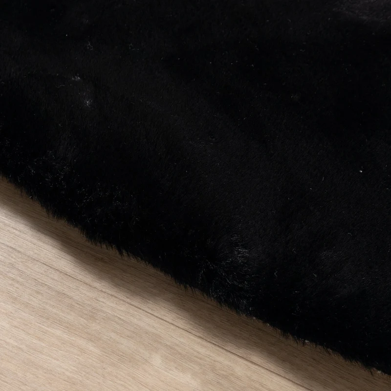 Hochflor Teppich Rund - Comfy Supreme Schwarz