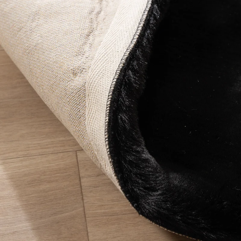 Hochflor Teppich Rund - Comfy Supreme Schwarz
