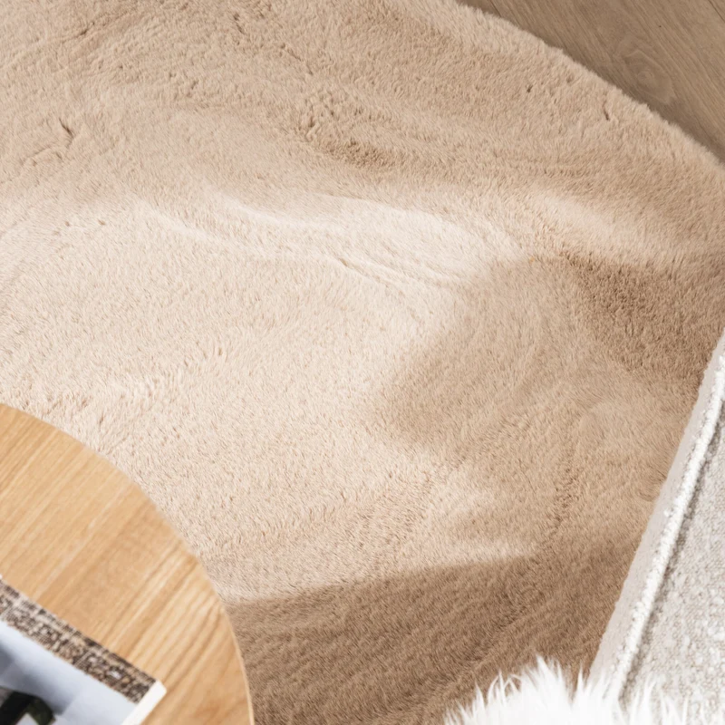 Hochflor Teppich Rund - Comfy Supreme Beige
