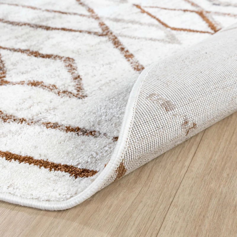 Hochflor Teppich Rund - Blend Diamond Creme Bunt