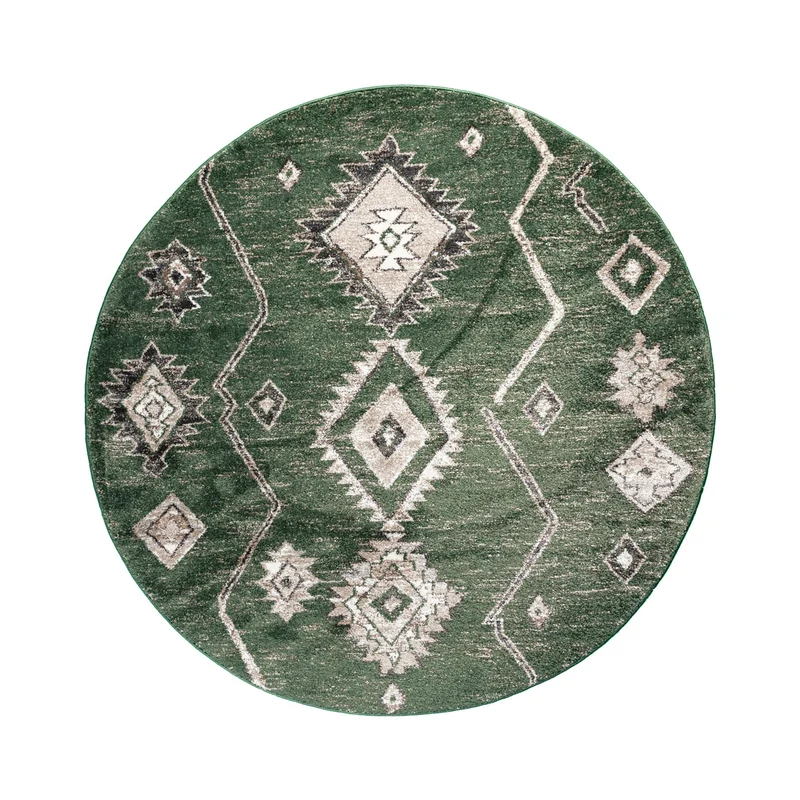 Berberteppich Rund - Blend Aztec Grün