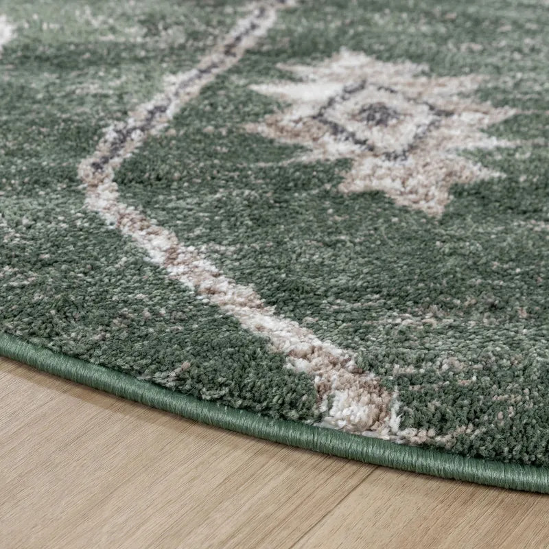 Berberteppich Rund - Blend Aztec Grün