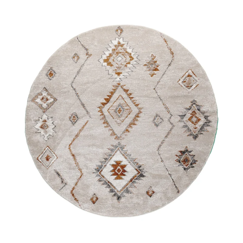 Berberteppich Rund - Blend Aztec Beige