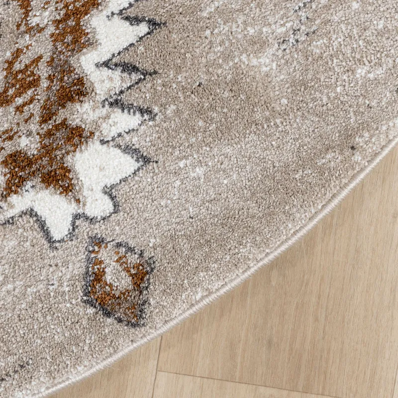 Berberteppich Rund - Blend Aztec Beige