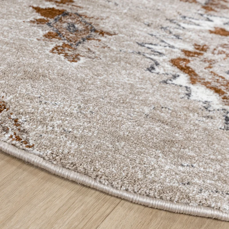 Berberteppich Rund - Blend Aztec Beige