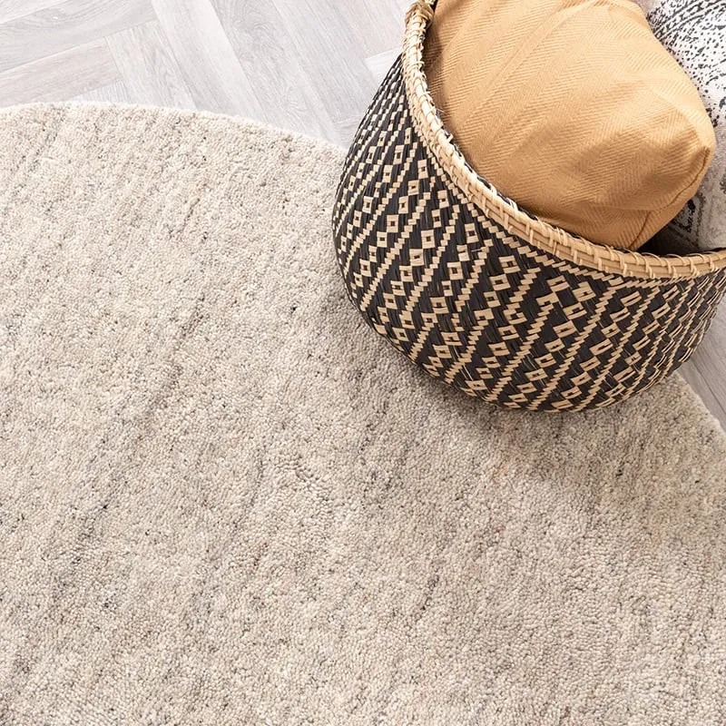 Berberteppich Rund - Aicha Taupe