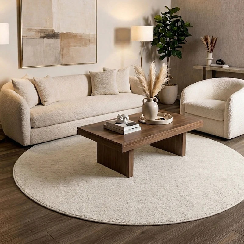 Berberteppich Rund - Aicha Beige