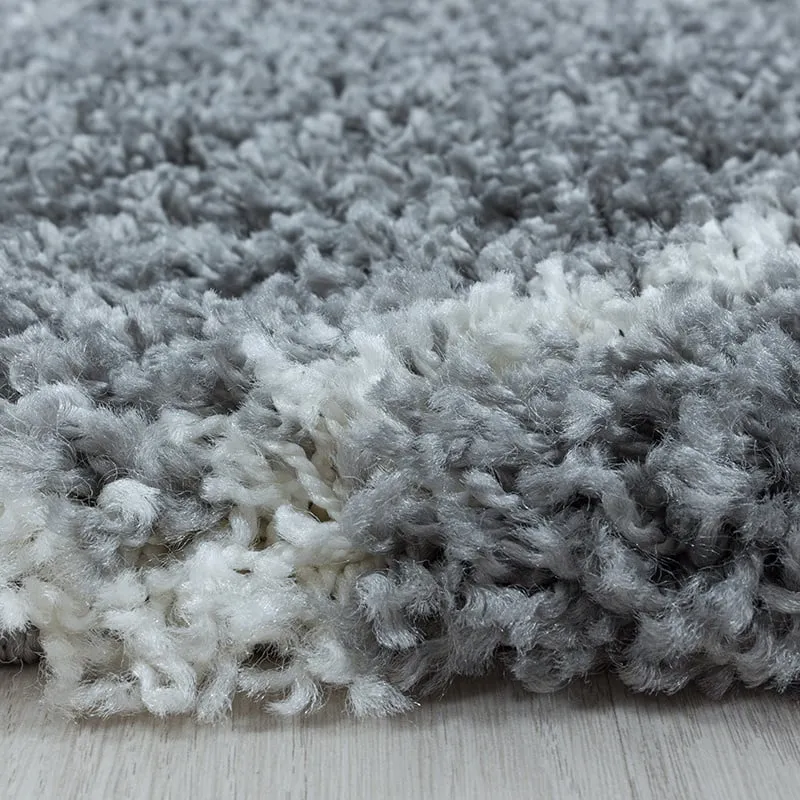 Berberteppich Rund - Agadir Lines Grau Creme