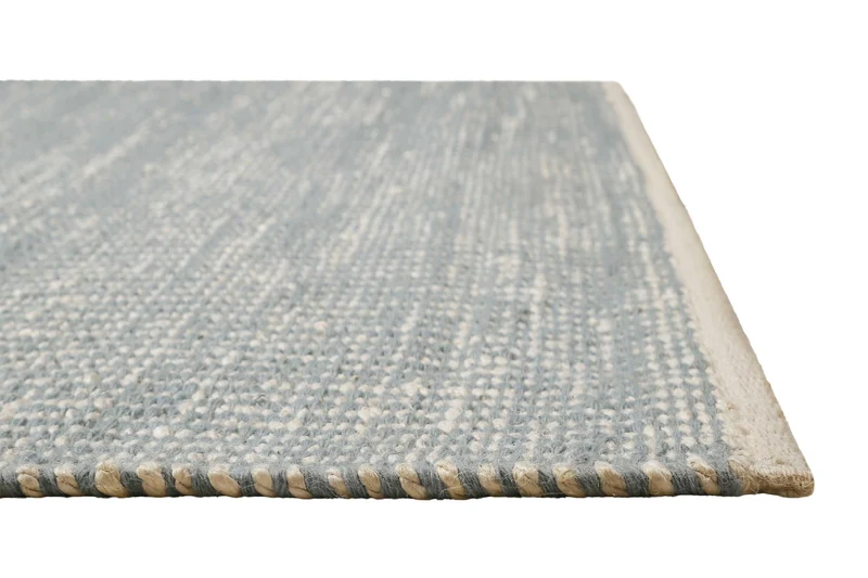 Kelim Teppich Mintgrün Beige aus Jute & Wolle "Toulouse" Green Looop