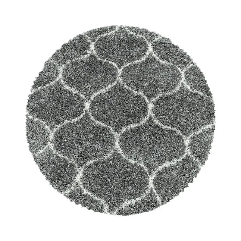 Berberteppich Rund - Agadir Circle Grau Creme