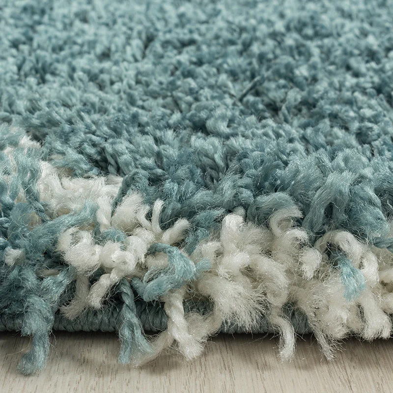 Berberteppich Rund - Agadir Circle Blau Creme