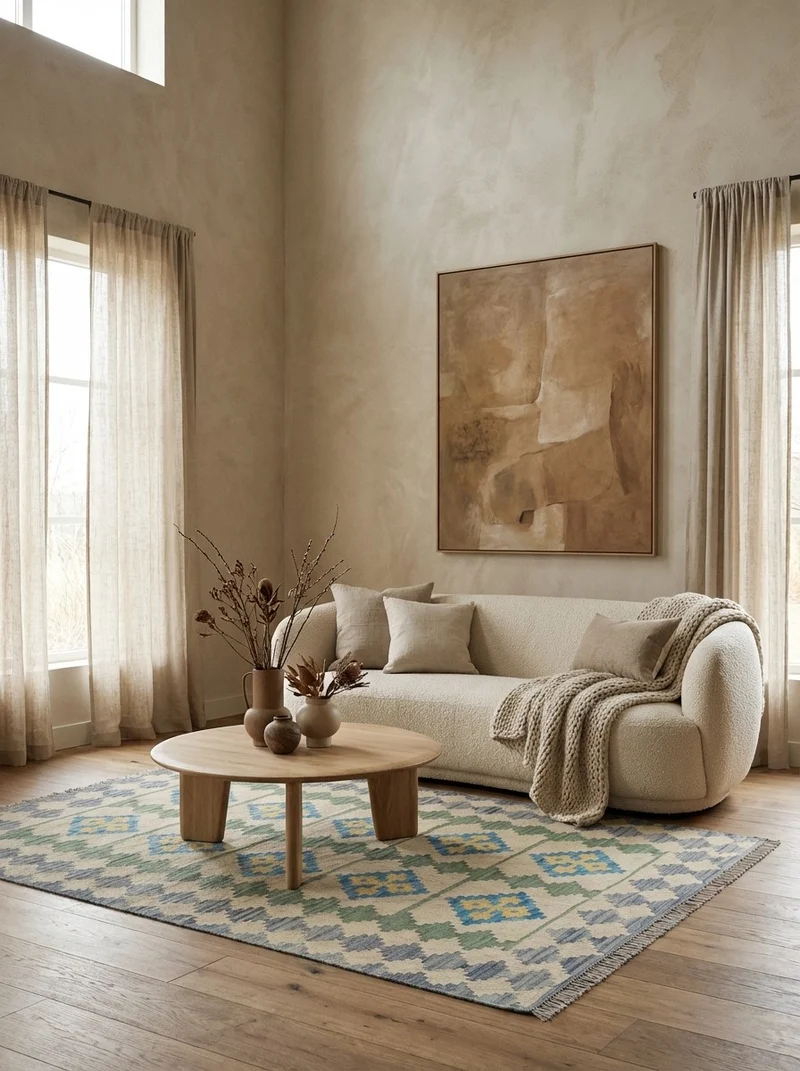 Kelim Gashgai · Handgewebt – Beige, 172x117 cm