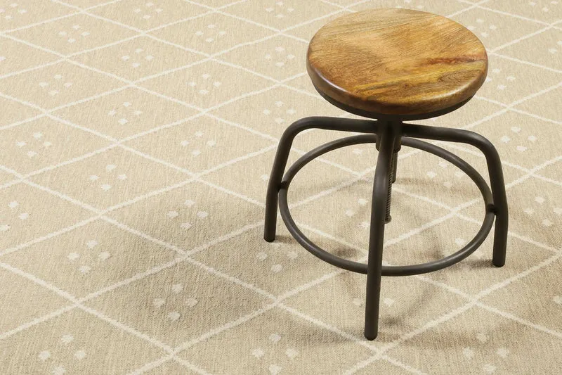 Kelim Teppich Beige Creme meliert aus Wolle "Vermont" Green Looop