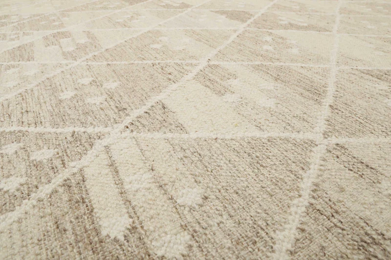 Kelim Teppich Beige Braun meliert aus Wolle "Vermont" Green Looop