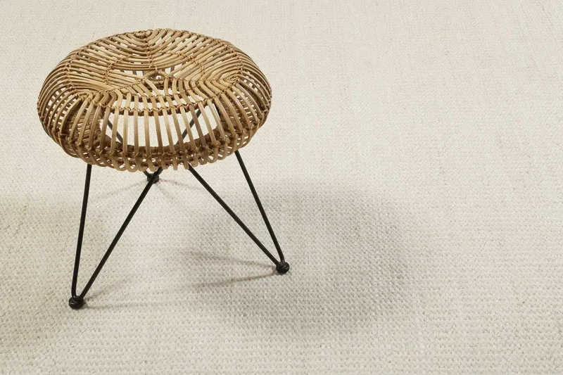 Kelim Teppich Creme Weiß aus Jute & Wolle "Toulouse" Green Looop