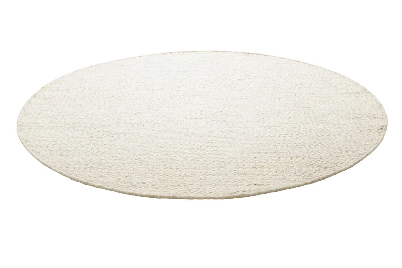 Kelim Teppich Rund Creme Weiß aus Jute & Wolle "Toulouse " Green Looop