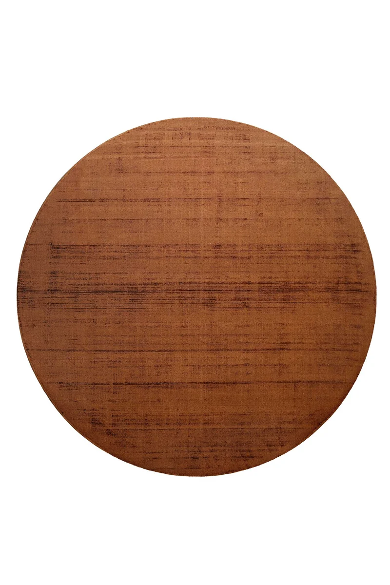 Teppich Rund Terracotta Braun Kurzflor "Miramonti" Homie Living