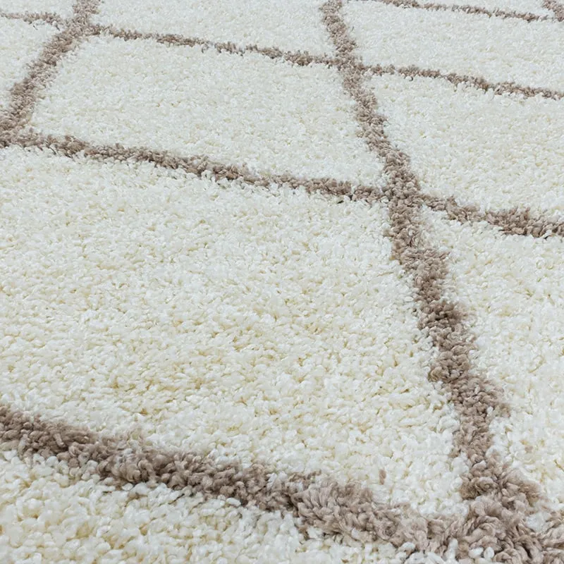 Berberteppich Rund - Agadir Lines Creme Beige