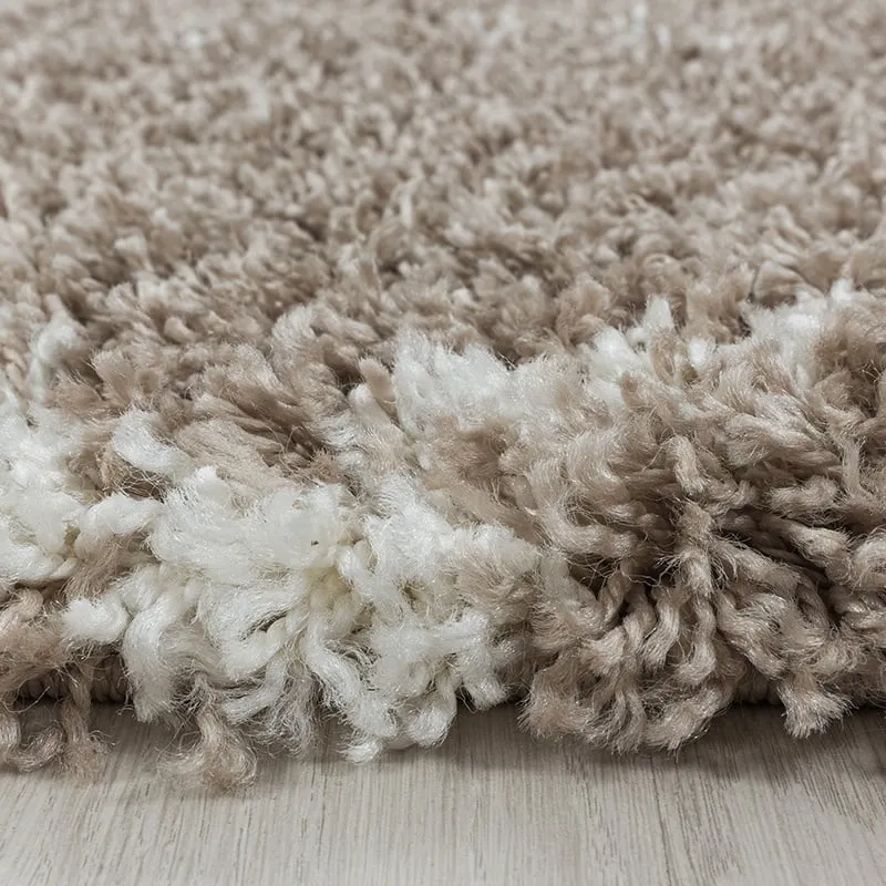 Berberteppich Rund - Agadir Lines Beige Creme