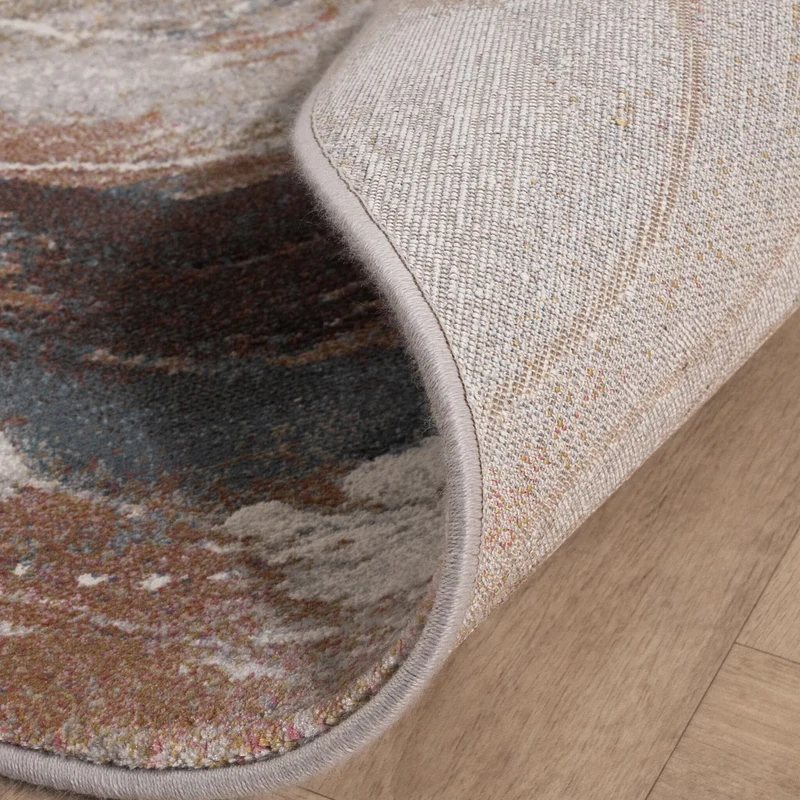 Teppich Abstrakt Rund - Xavier Wave Blau Rot