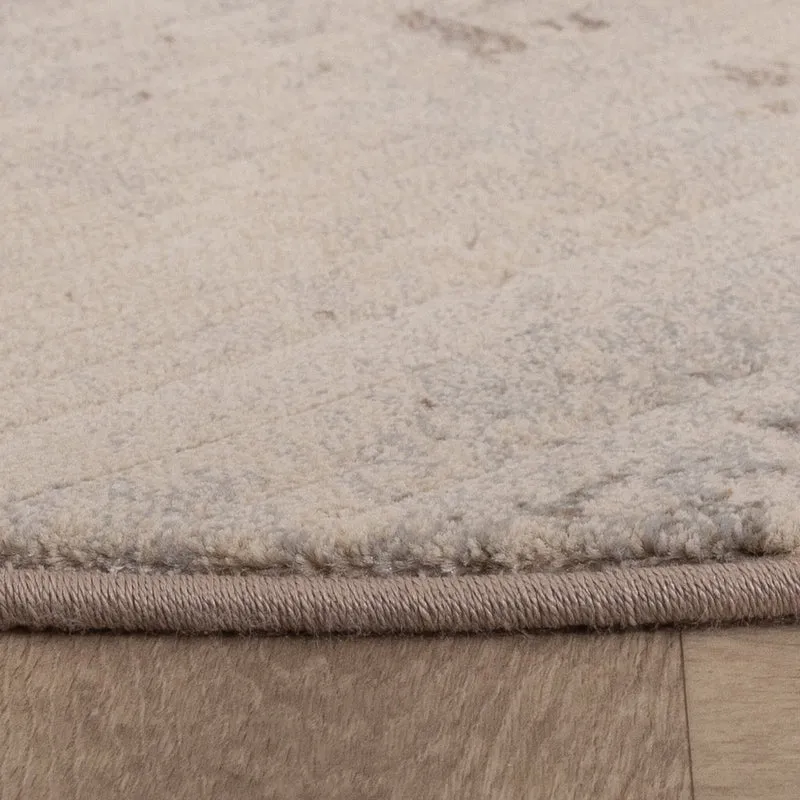 Teppich Abstrakt Rund - Xavier Scratch Taupe Grau