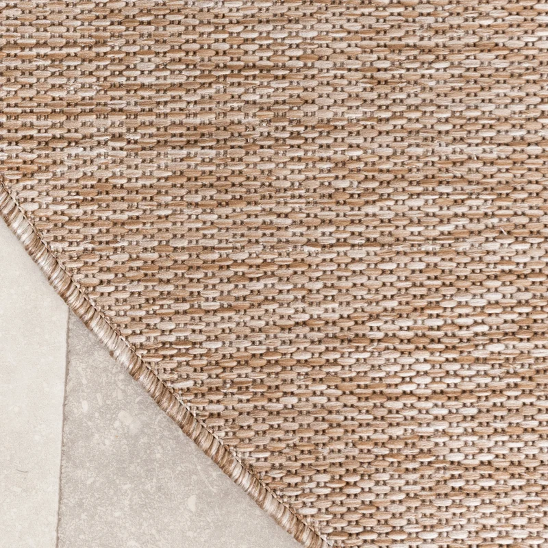 In- & Outdoor Teppich Rund - Sierra Curves Beige Creme