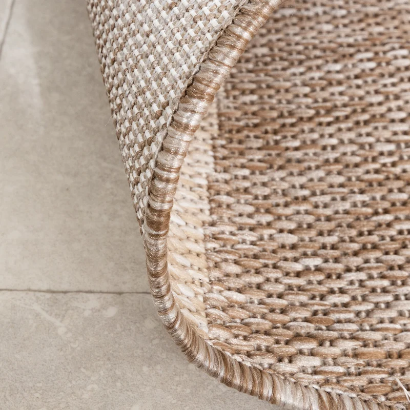 In- & Outdoor Teppich Rund - Sierra Curves Beige Creme