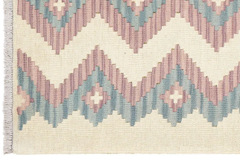 Kelim Gashgai · Handgewebt – Beige, 203x62 cm