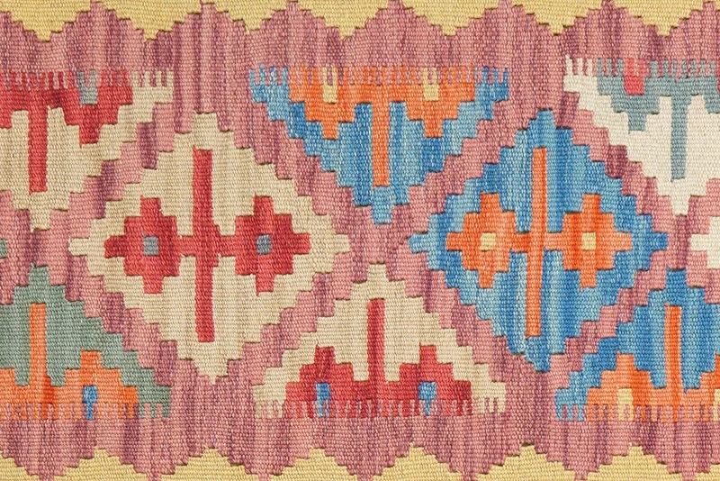Kelim Gashgai · Handgewebt – Rosa, 203x82 cm