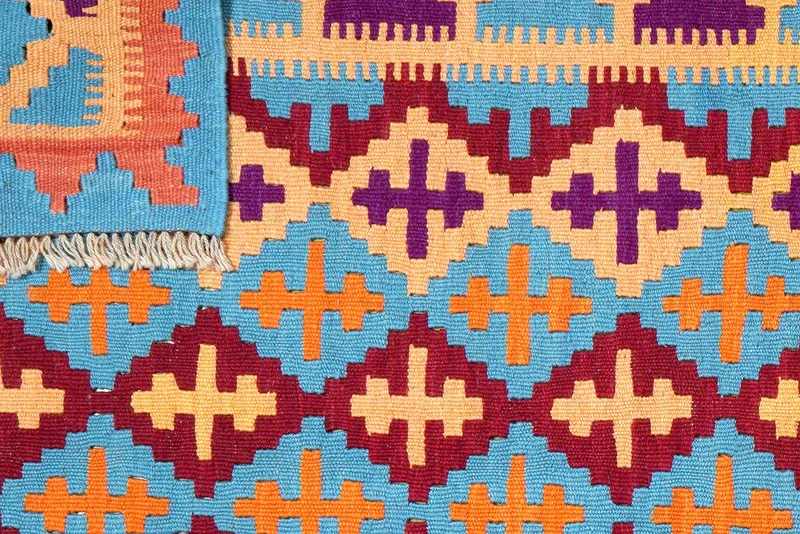 Kelim Gashgai · Handgewebt – Blau, 179x122 cm