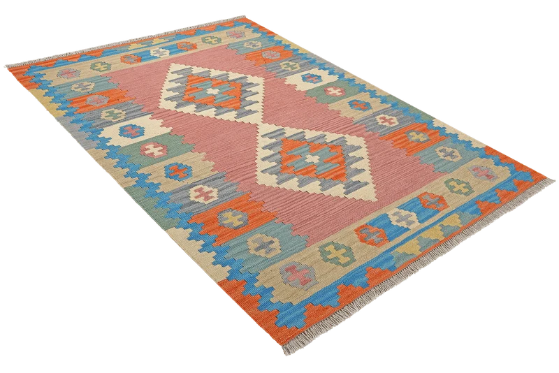 Kelim Gashgai · Handgewebt – Rosa, 150x106 cm