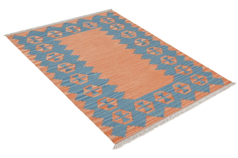 Kelim Gashgai · Handgewebt – Orange, 126x84 cm