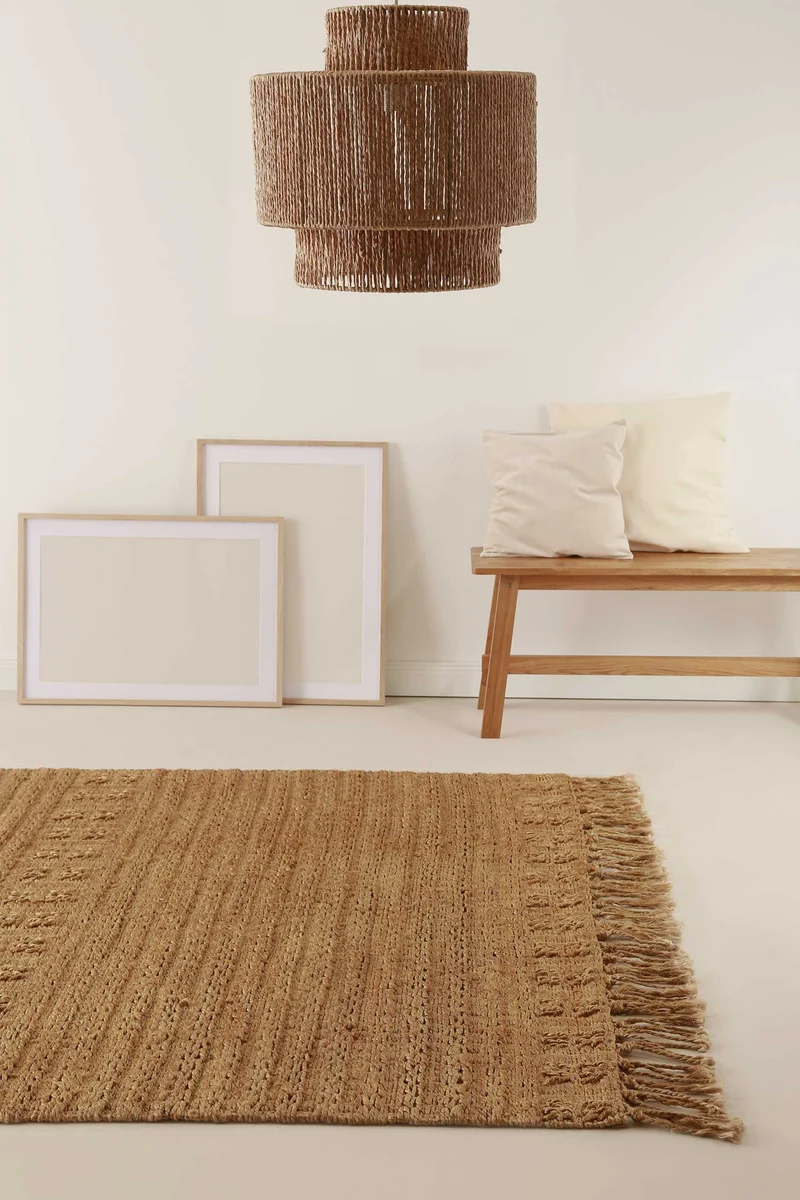 Teppich Naturfarben aus Jute "Marseille" Green Looop