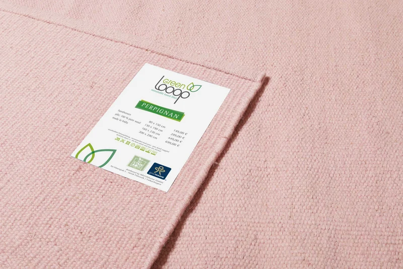 Kelim Teppich Rosa aus Wolle "Perpignan" Green Looop