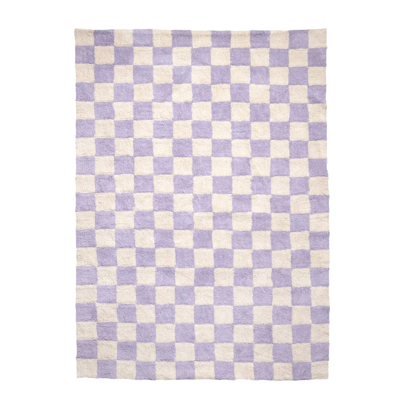 Retro Teppich - Gambit Lila Weiß