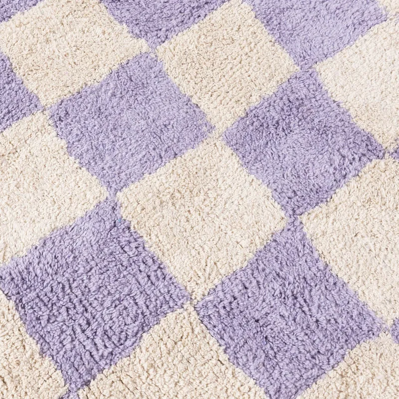 Retro Teppich - Gambit Lila Weiß