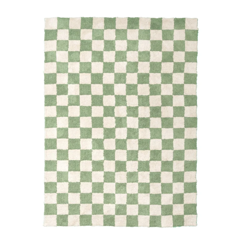 Retro Teppich - Gambit Grün Weiß