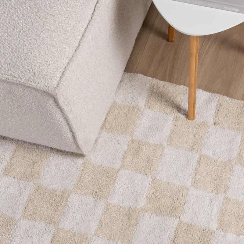 Retro Teppich - Gambit Creme Weiß