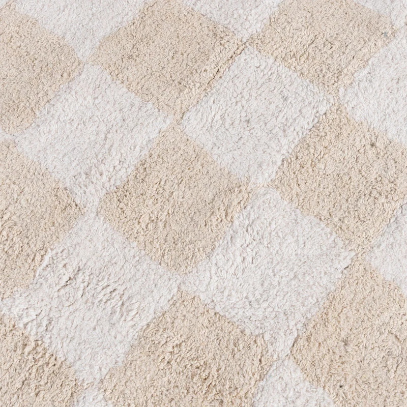 Retro Teppich - Gambit Creme Weiß
