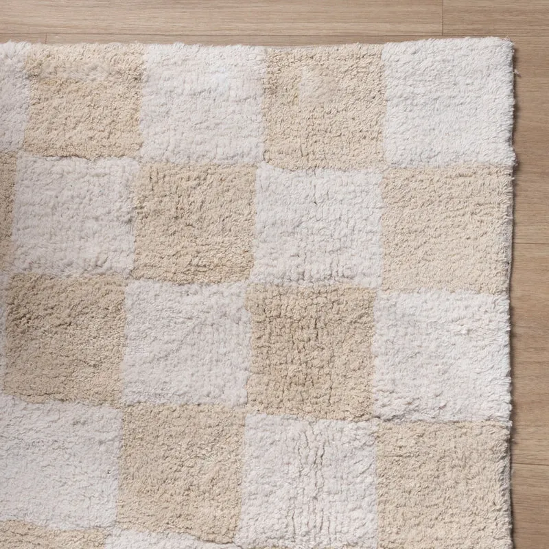 Retro Teppich - Gambit Creme Weiß