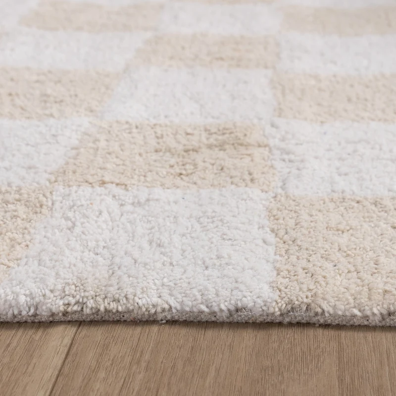 Retro Teppich - Gambit Creme Weiß