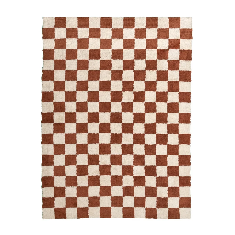 Retro Teppich - Gambit Braun Weiß