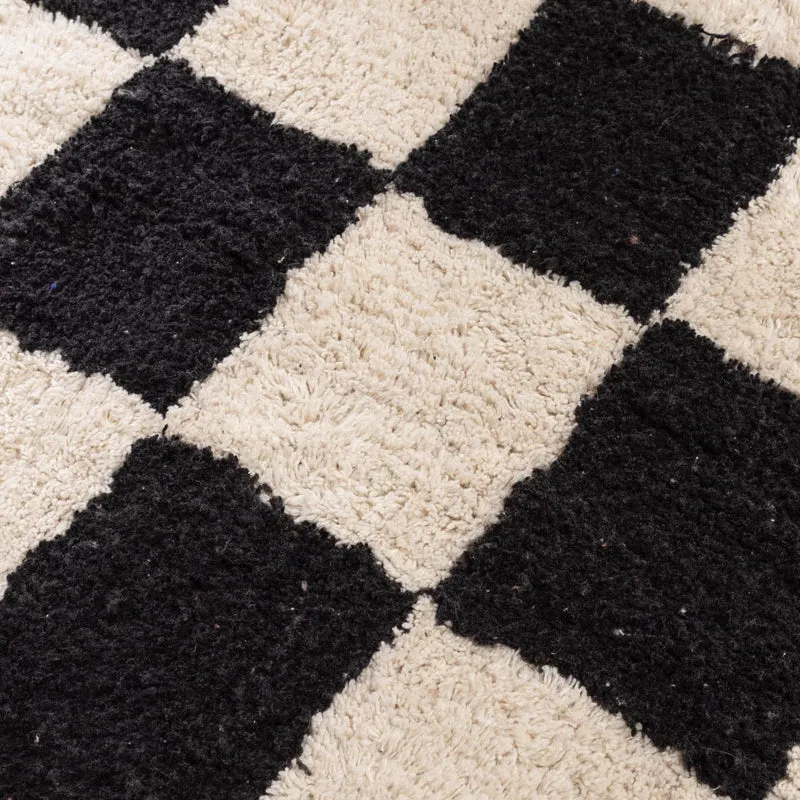 Retro Teppich - Gambit Schwarz Weiß
