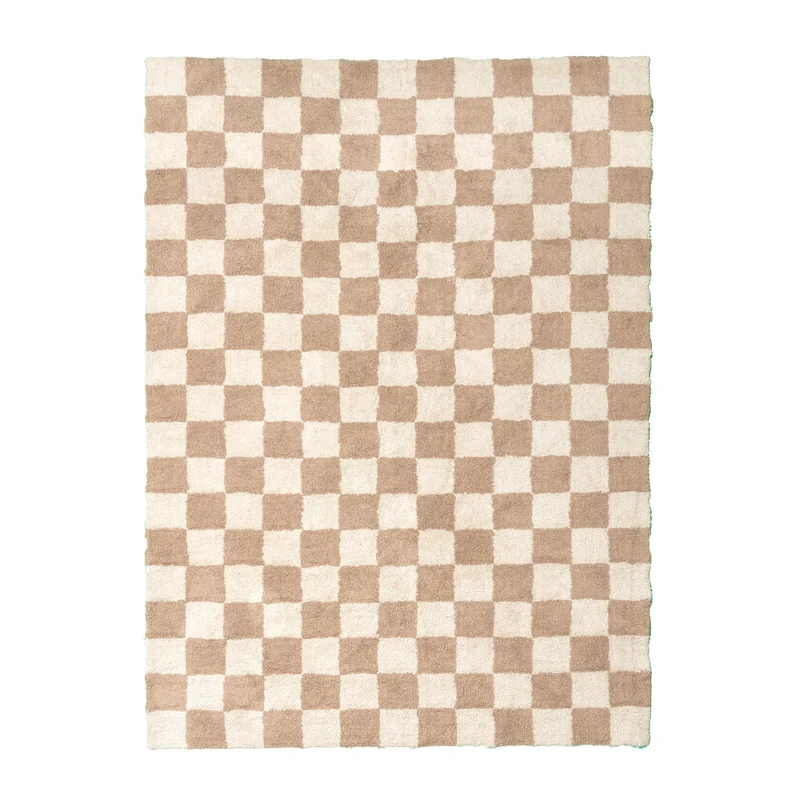 Retro Teppich - Gambit Beige Weiß