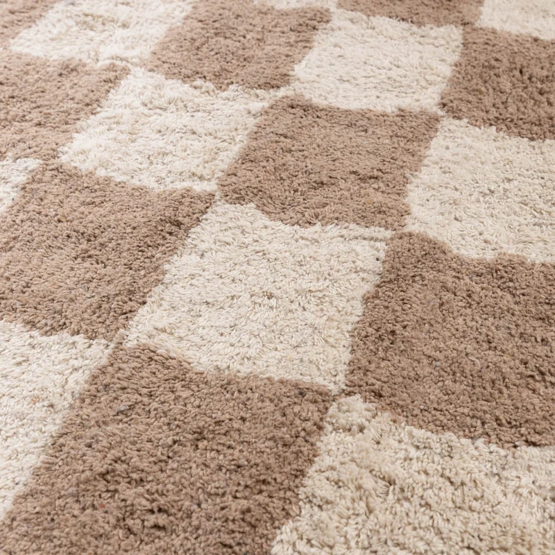 Retro Teppich - Gambit Beige Weiß