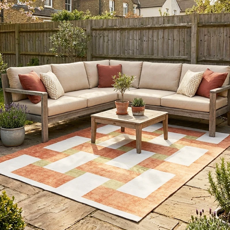 Retro In - & Outdoorteppich - Pop Lines Terra