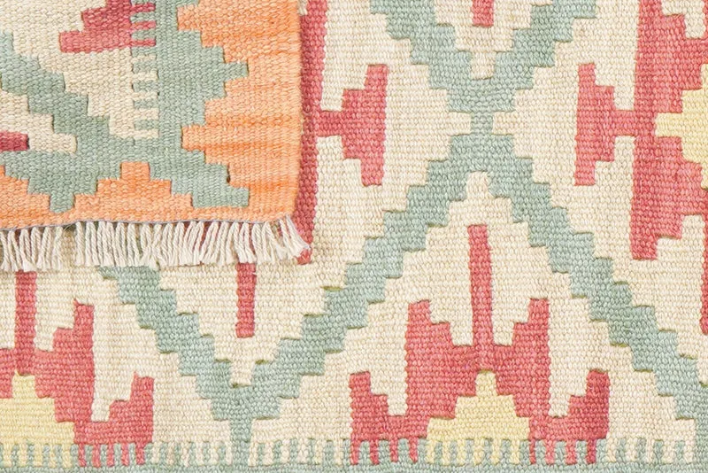 Kelim Gashgai · Handgewebt – Beige, 201x63 cm