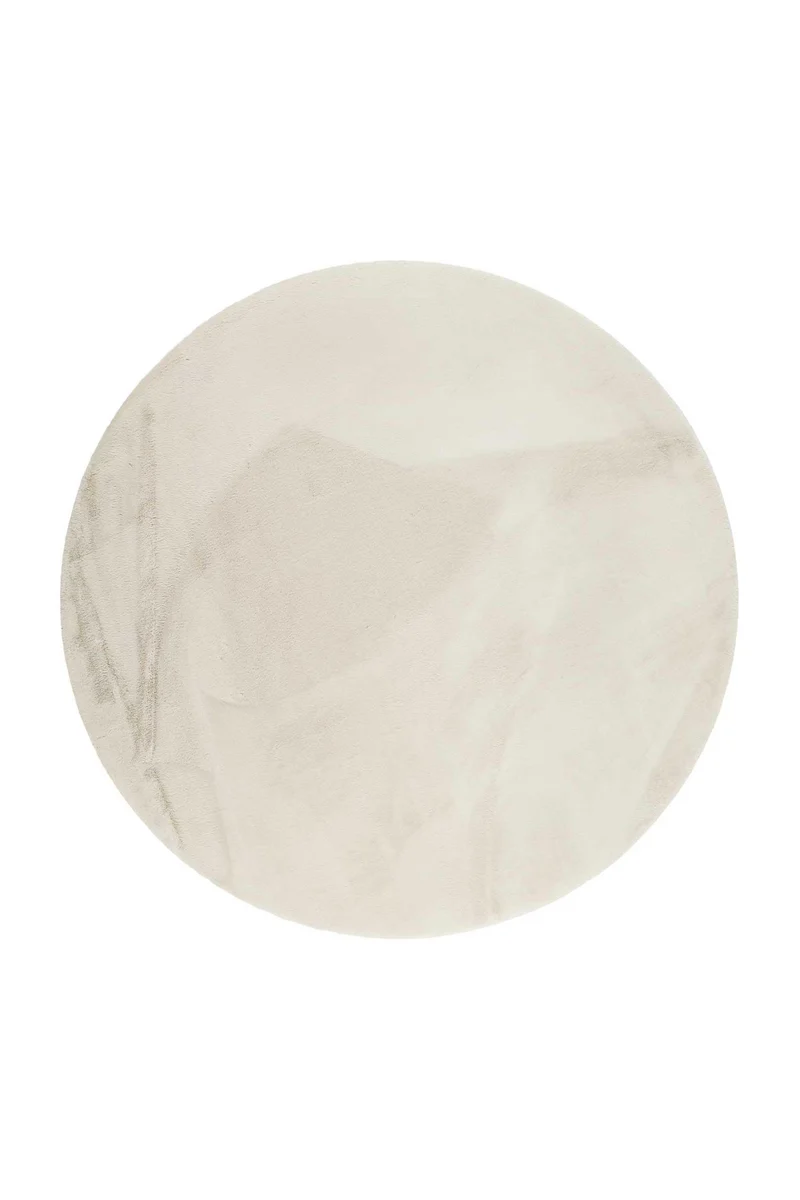 Esprit Teppich Rund Creme Beige und sehr flauschig Hochflor "Alice"