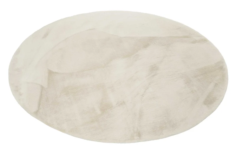 Esprit Teppich Rund Creme Beige und sehr flauschig Hochflor "Alice"