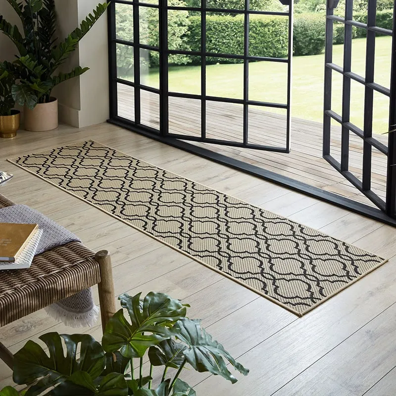 Balkon Teppich - Floreno Milan Beige Schwarz